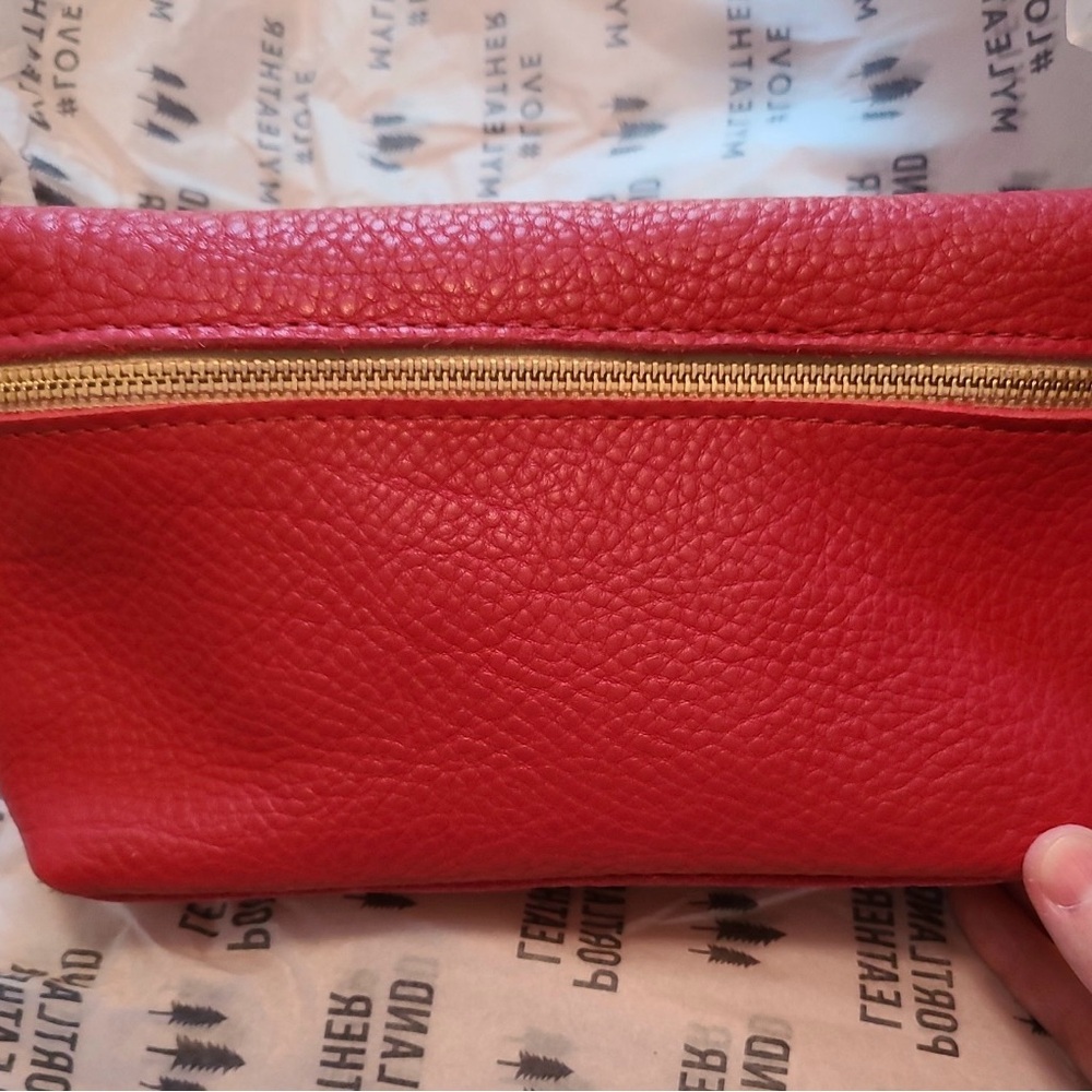 Portland Leather Goods makeup bag in Sugar